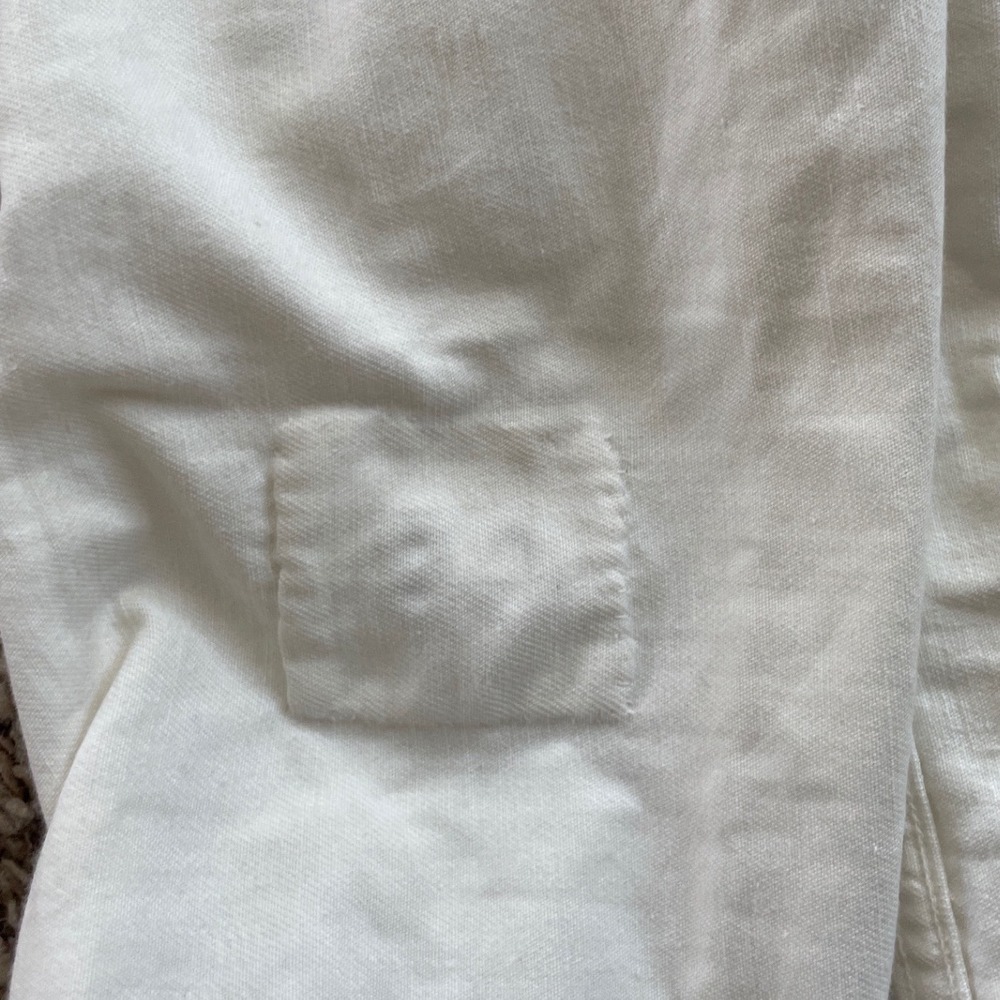 Vintage US NAVY Military Sailor White Long Sleeve Uniform Shirt Stencil Print - Picture 11 of 14